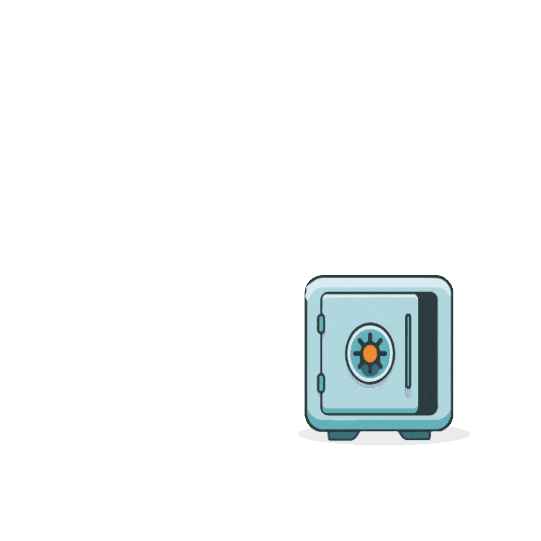 Animated safe illustration